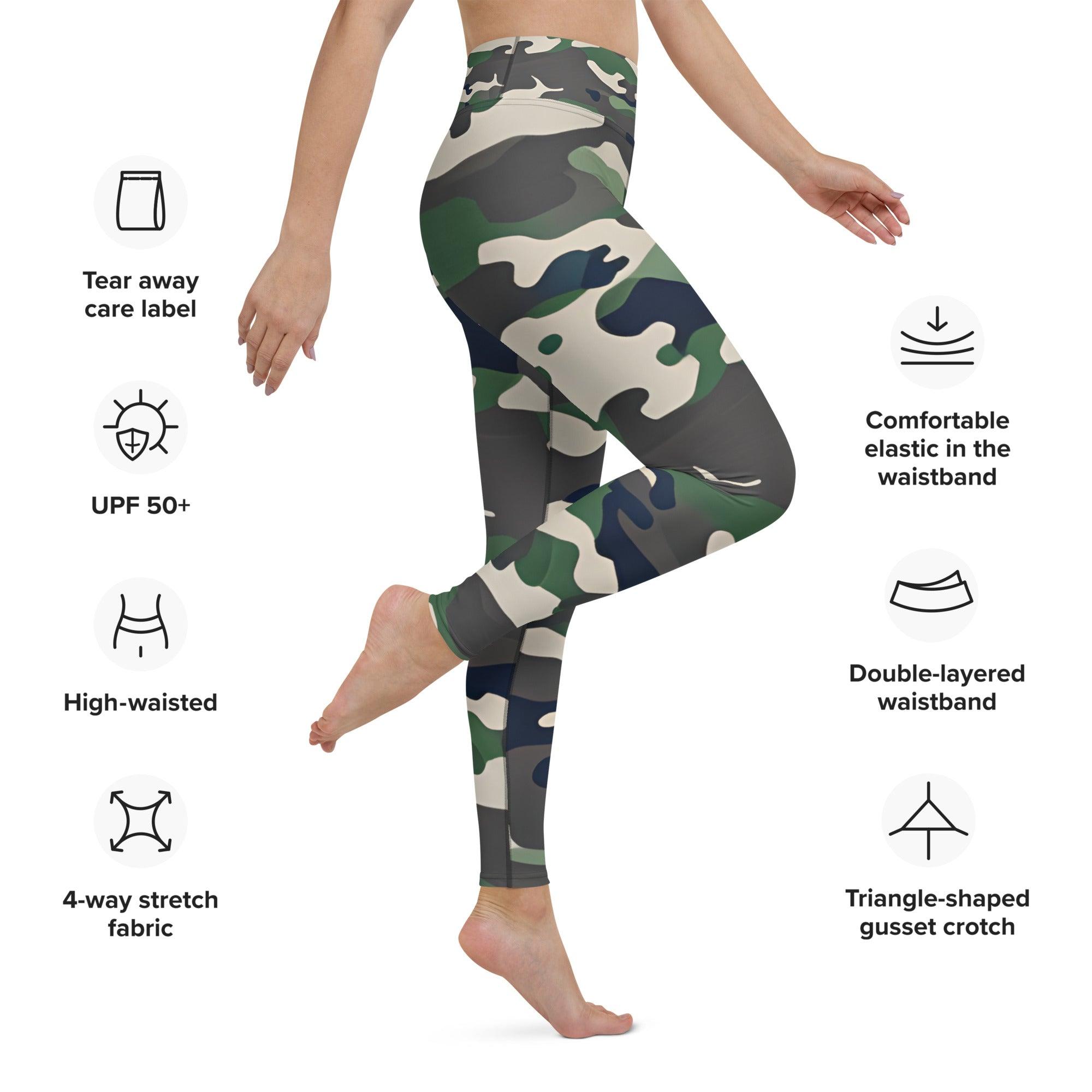 Green Camo Yoga Leggings - Funfitti Apparel