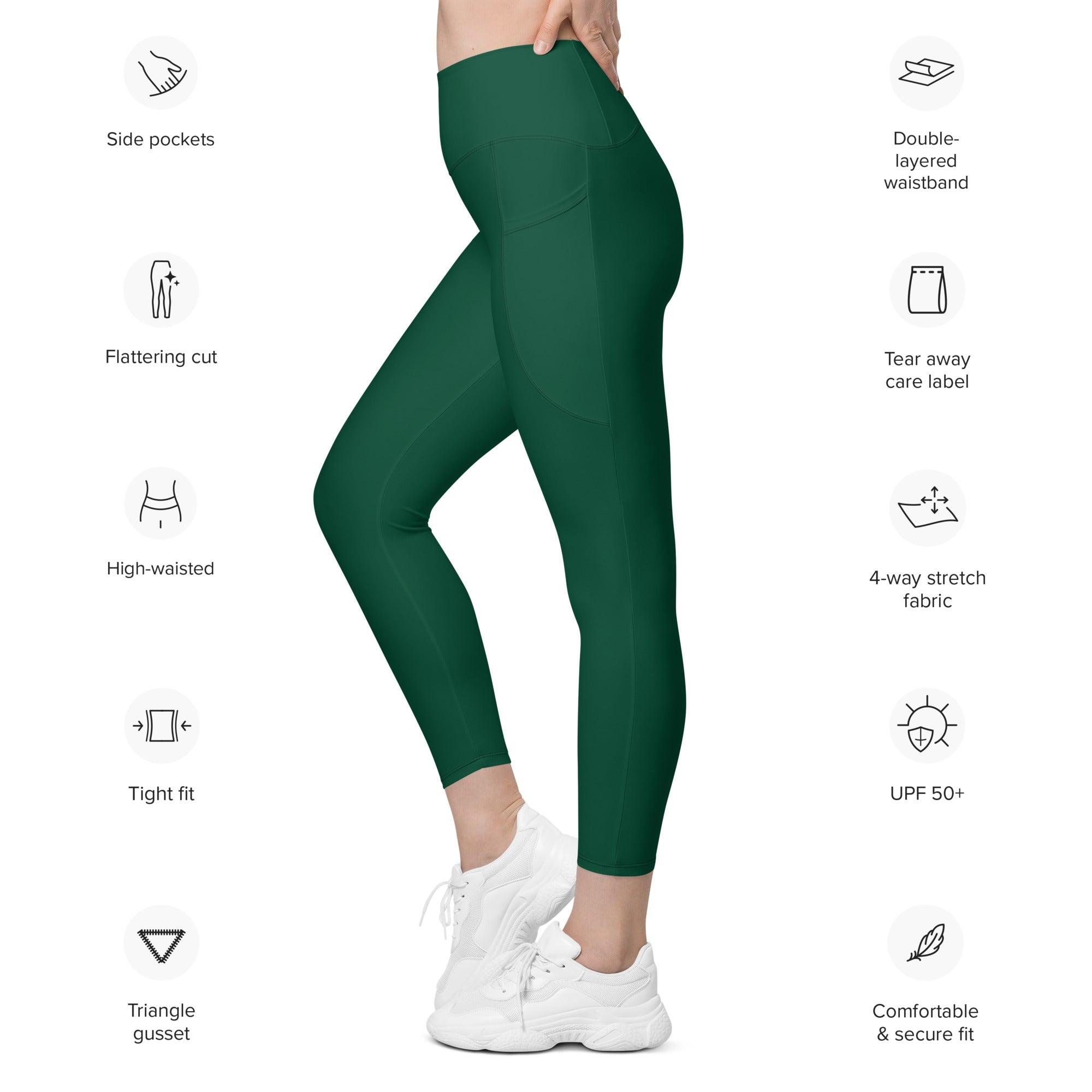 Green Envy Leggings with pockets - Funfitti Apparel