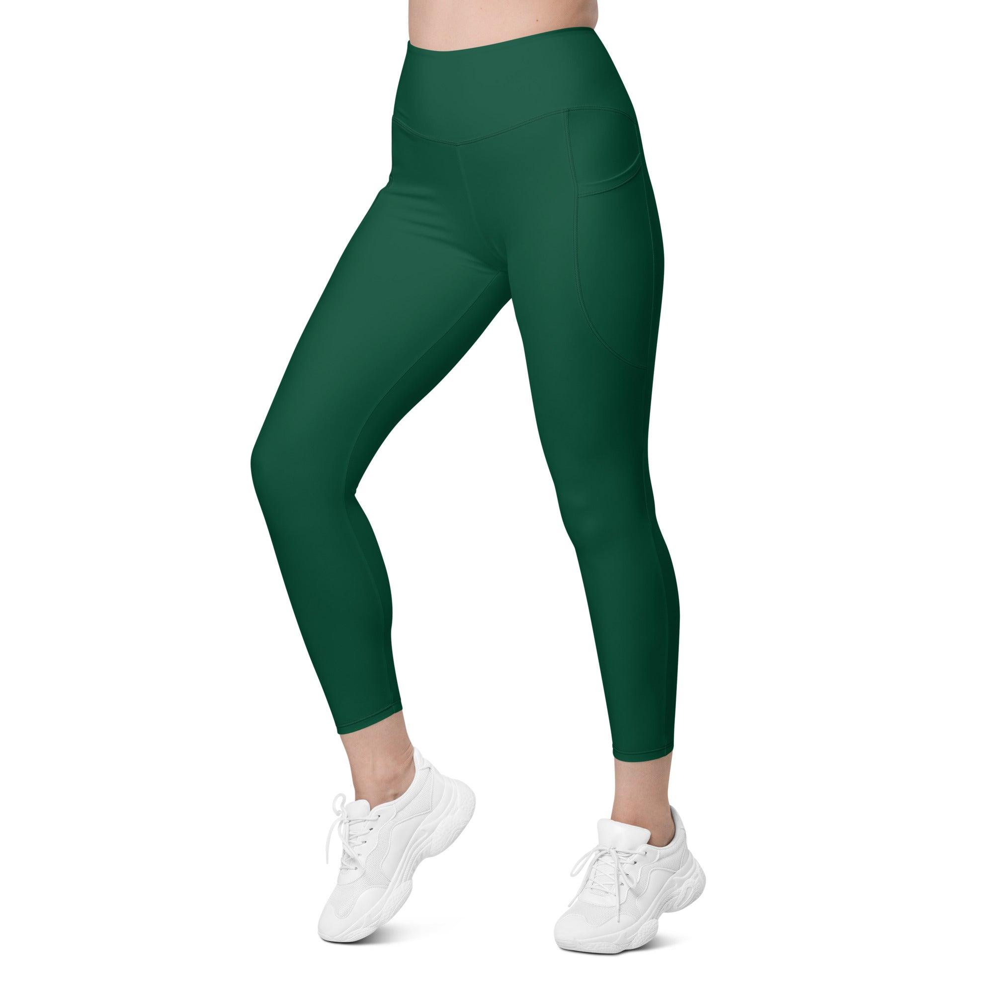 Green Envy Leggings with pockets - Funfitti Apparel