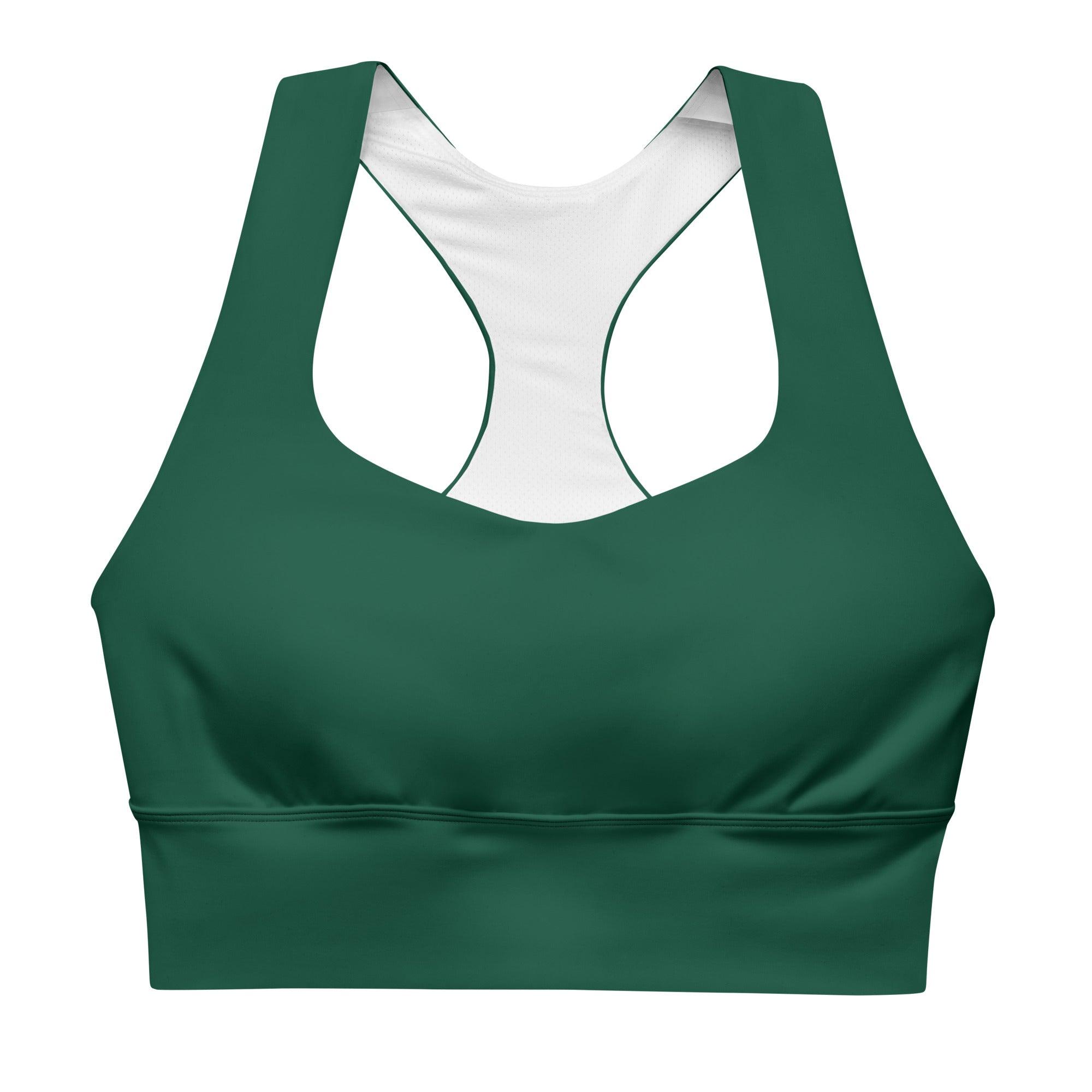 Green Envy Longline sports bra - Funfitti Apparel