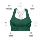 Green Envy Longline sports bra - Funfitti Apparel