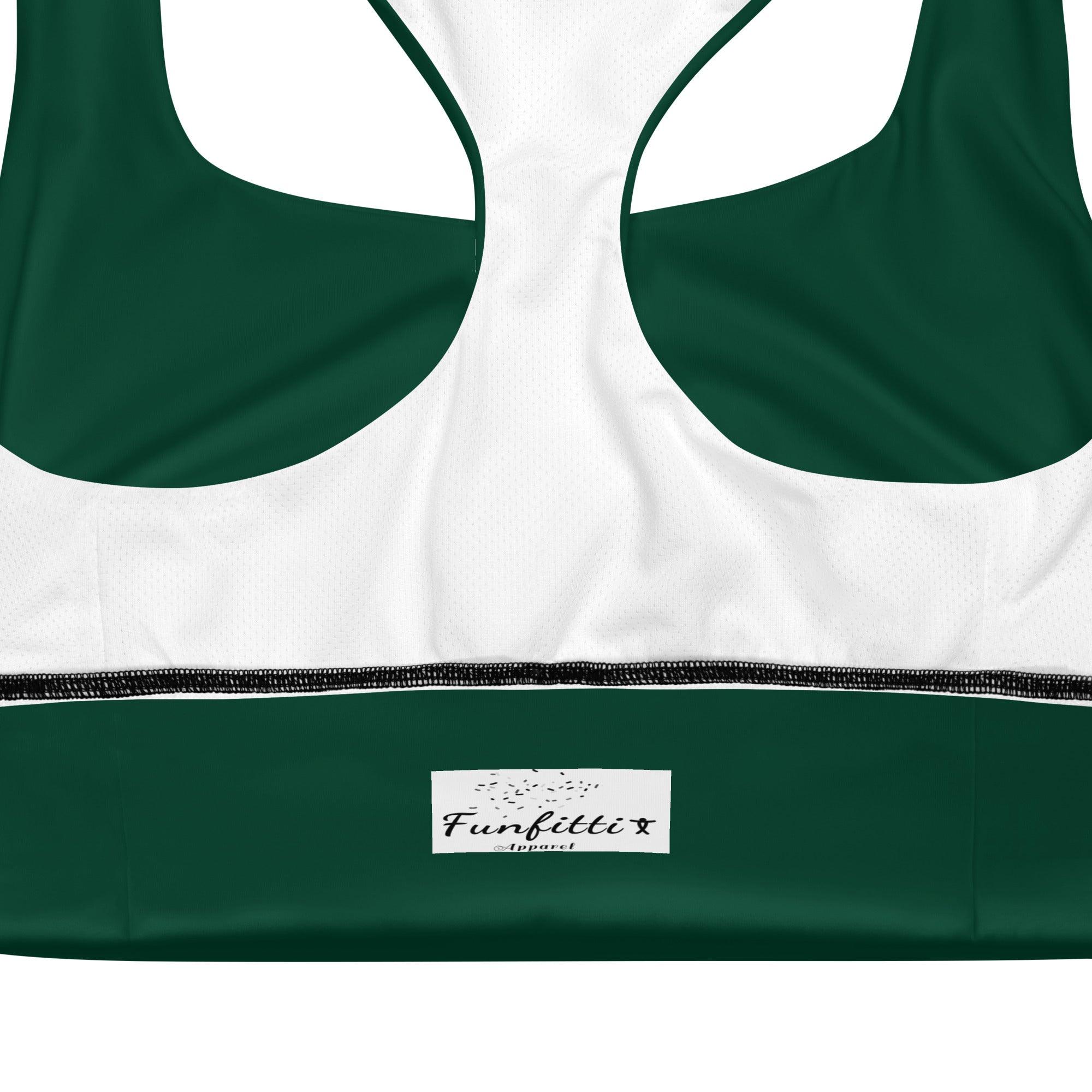 Green Envy Longline sports bra - Funfitti Apparel