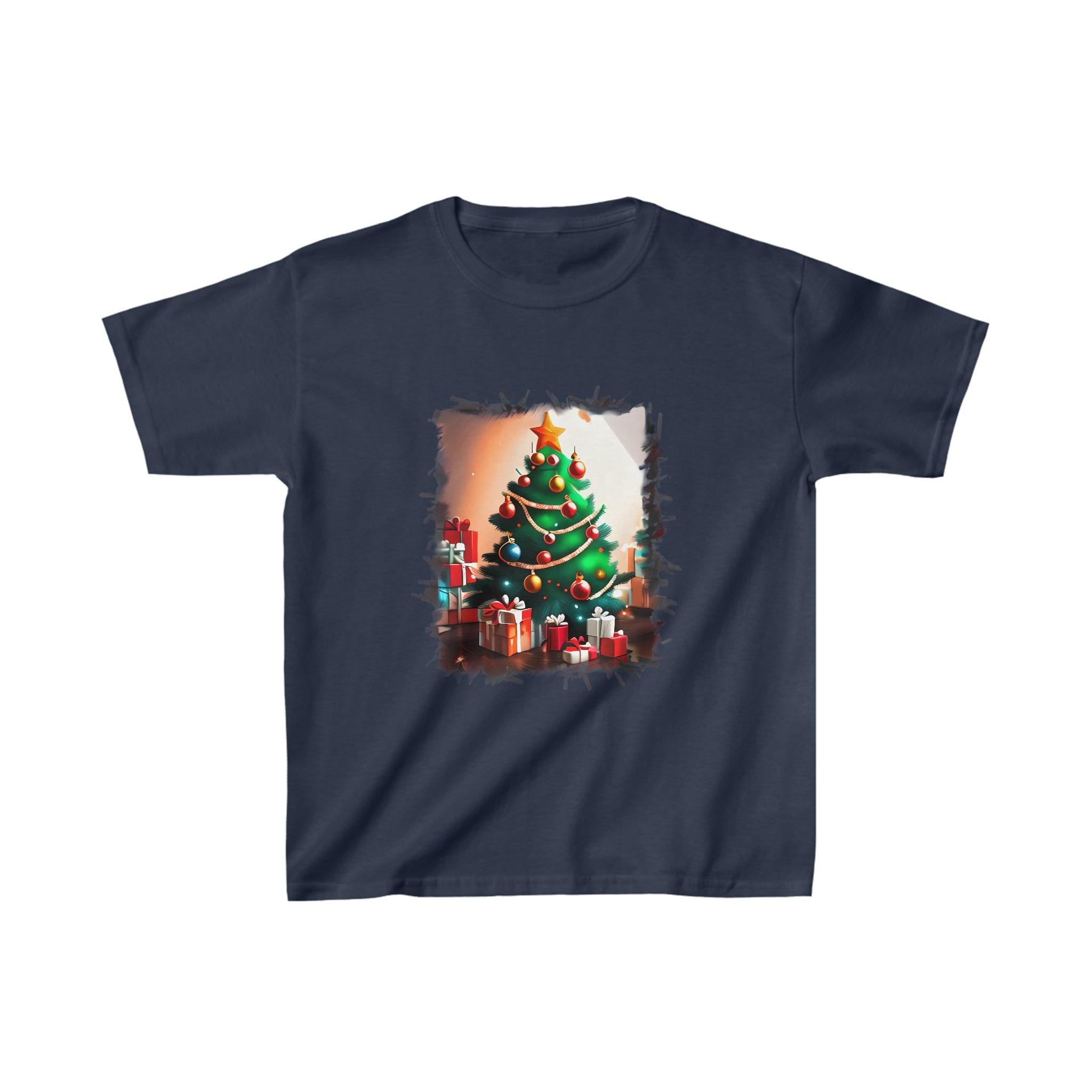 Kid's Heavy Cotton™ Christmas Tree Tee - Funfitti Apparel