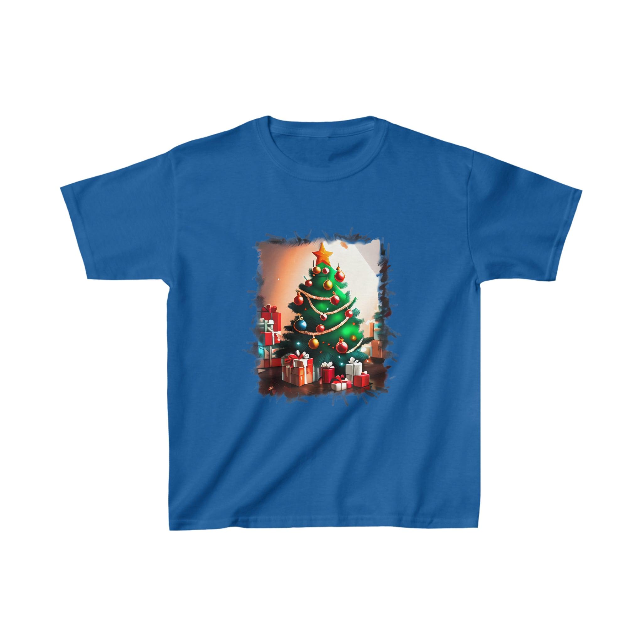 Kid's Heavy Cotton™ Christmas Tree Tee - Funfitti Apparel