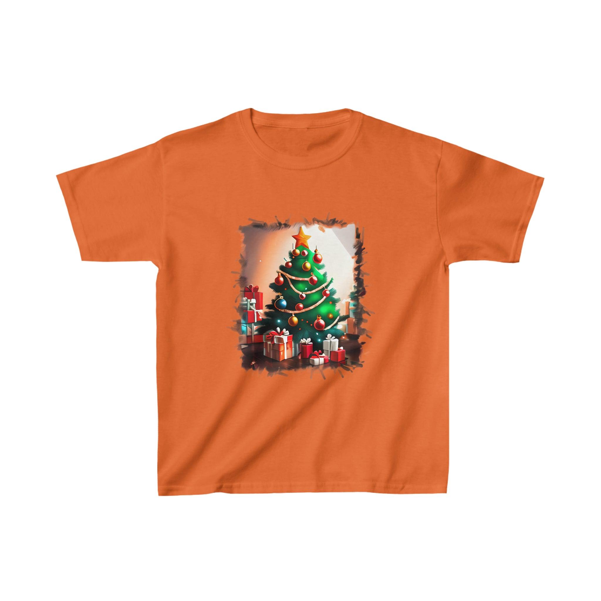 Kid's Heavy Cotton™ Christmas Tree Tee - Funfitti Apparel