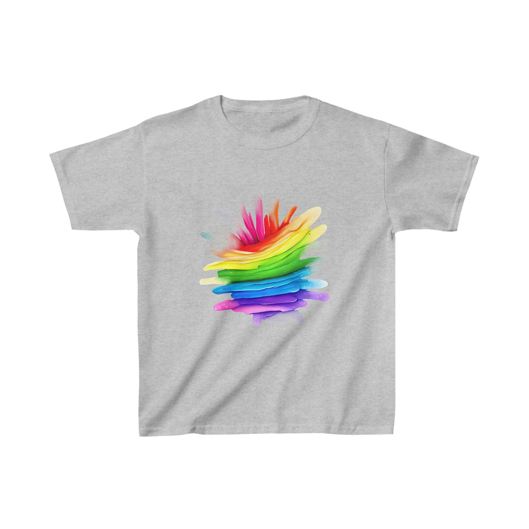 Kid's Heavy Cotton™ Rainbow Splatter Tee - Funfitti Apparel