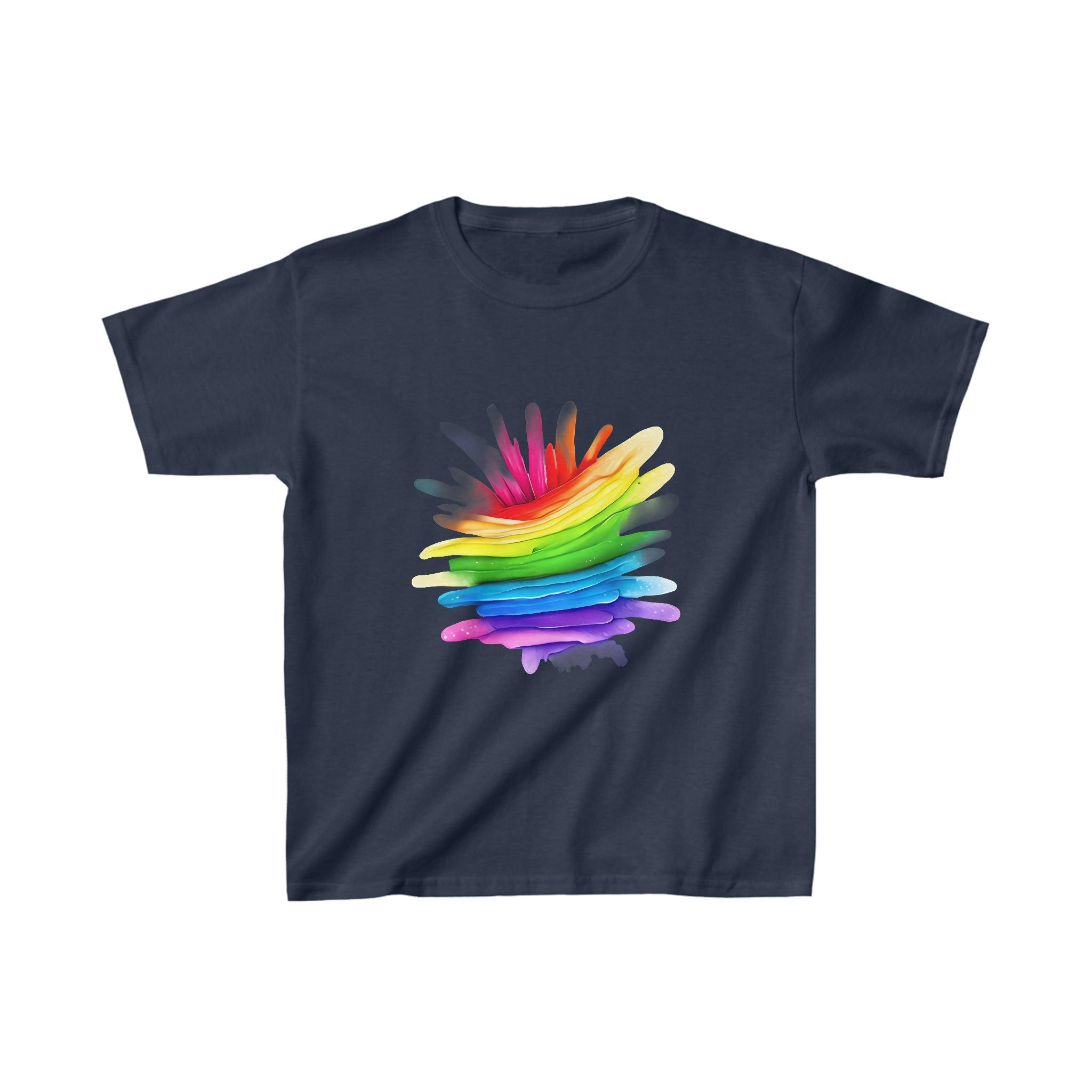 Kid's Heavy Cotton™ Rainbow Splatter Tee - Funfitti Apparel