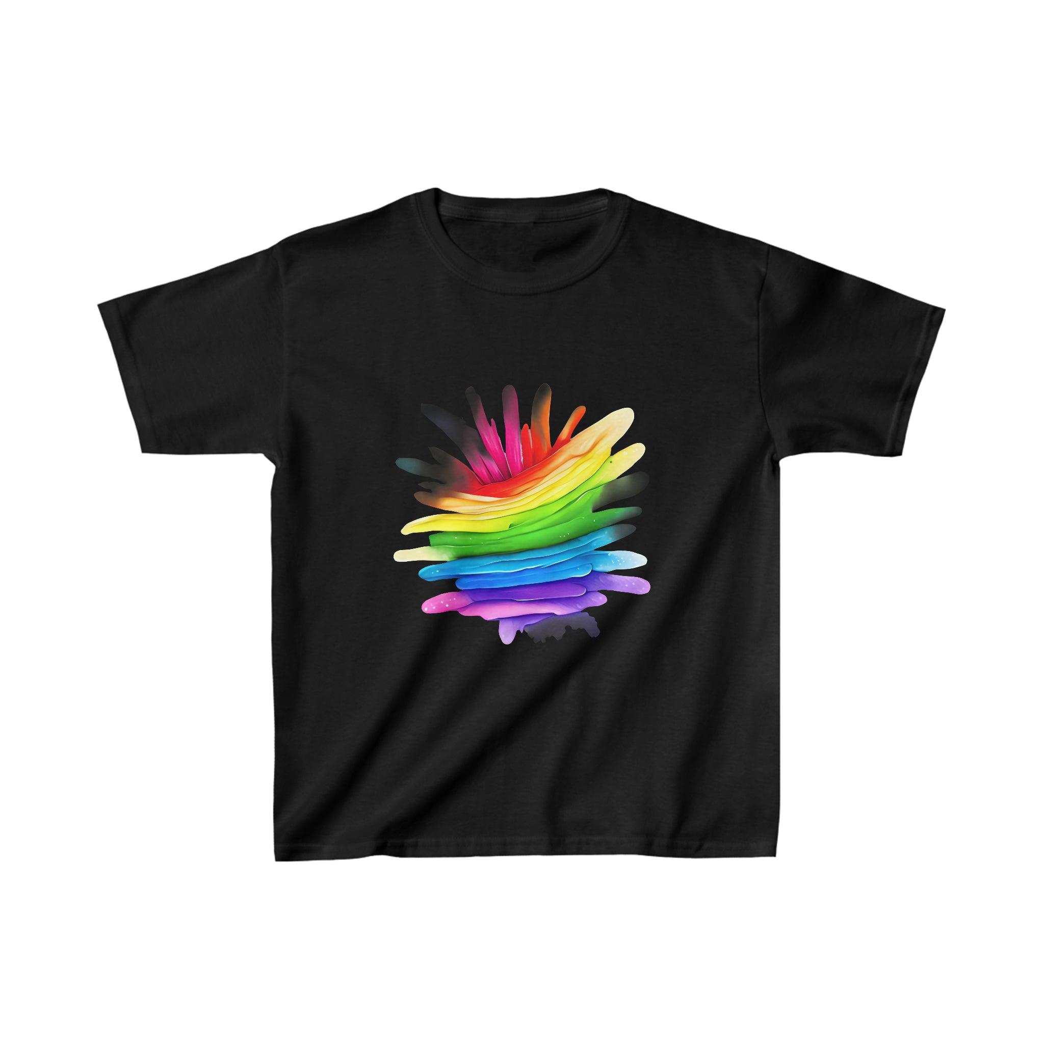 Kid's Heavy Cotton™ Rainbow Splatter Tee - Funfitti Apparel