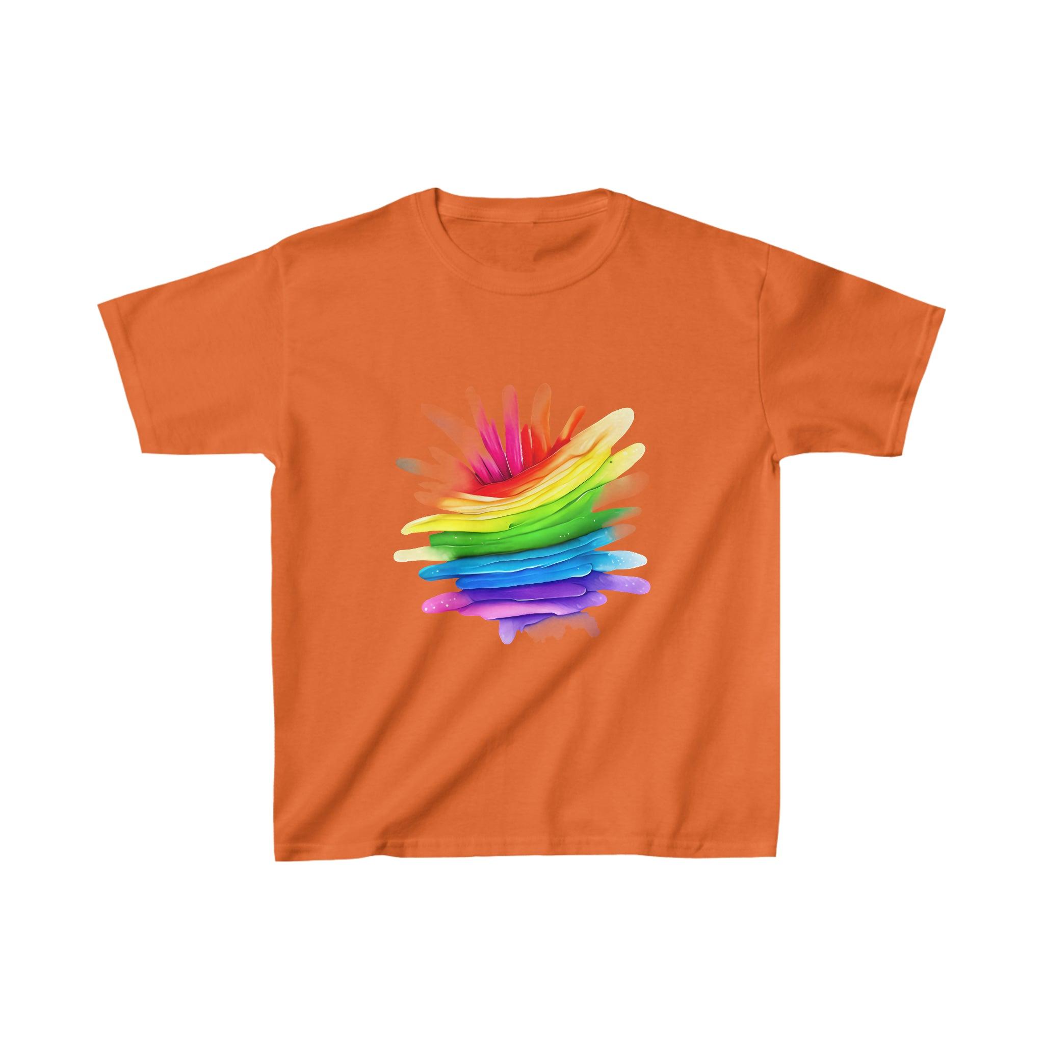 Kid's Heavy Cotton™ Rainbow Splatter Tee - Funfitti Apparel