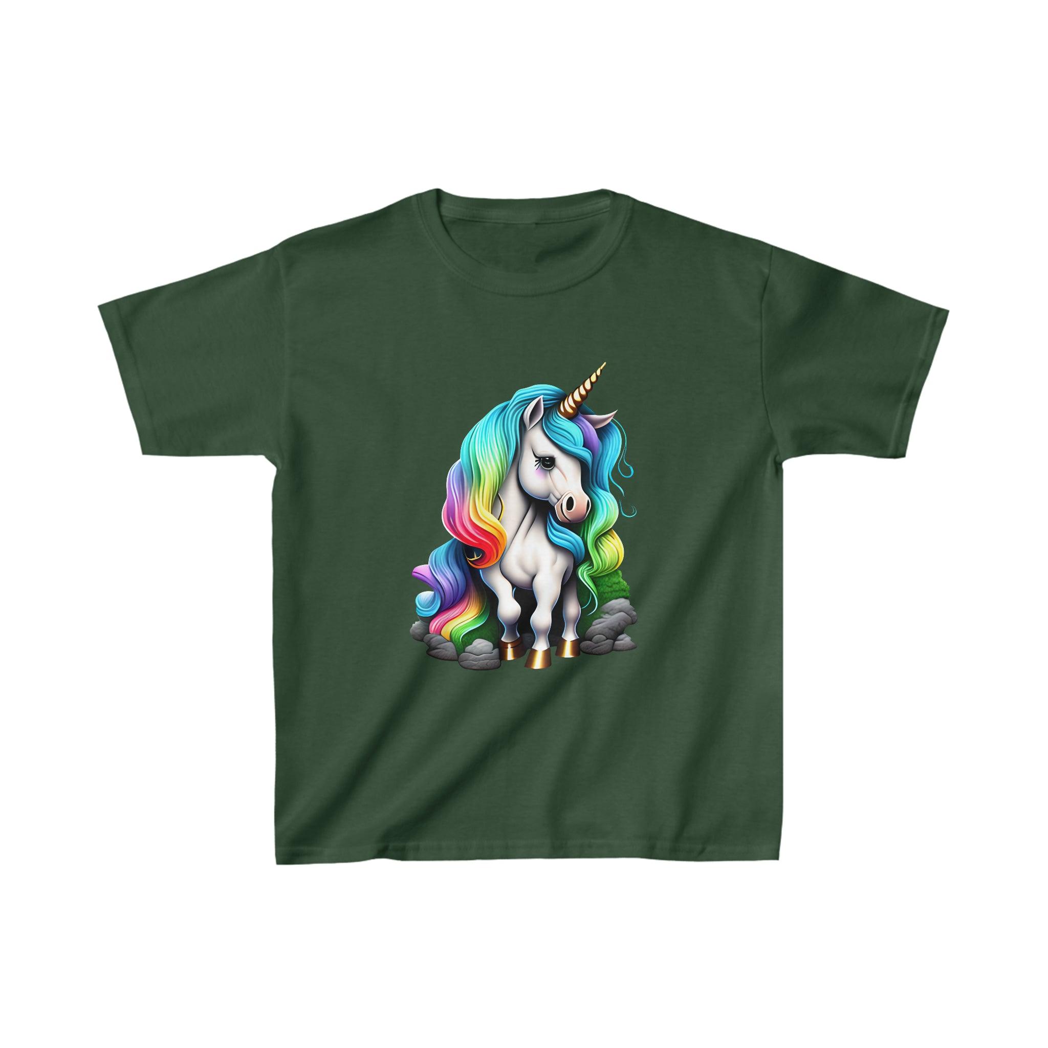 Kid's Heavy Cotton™ Rainbow Unicorn Tee - Funfitti Apparel