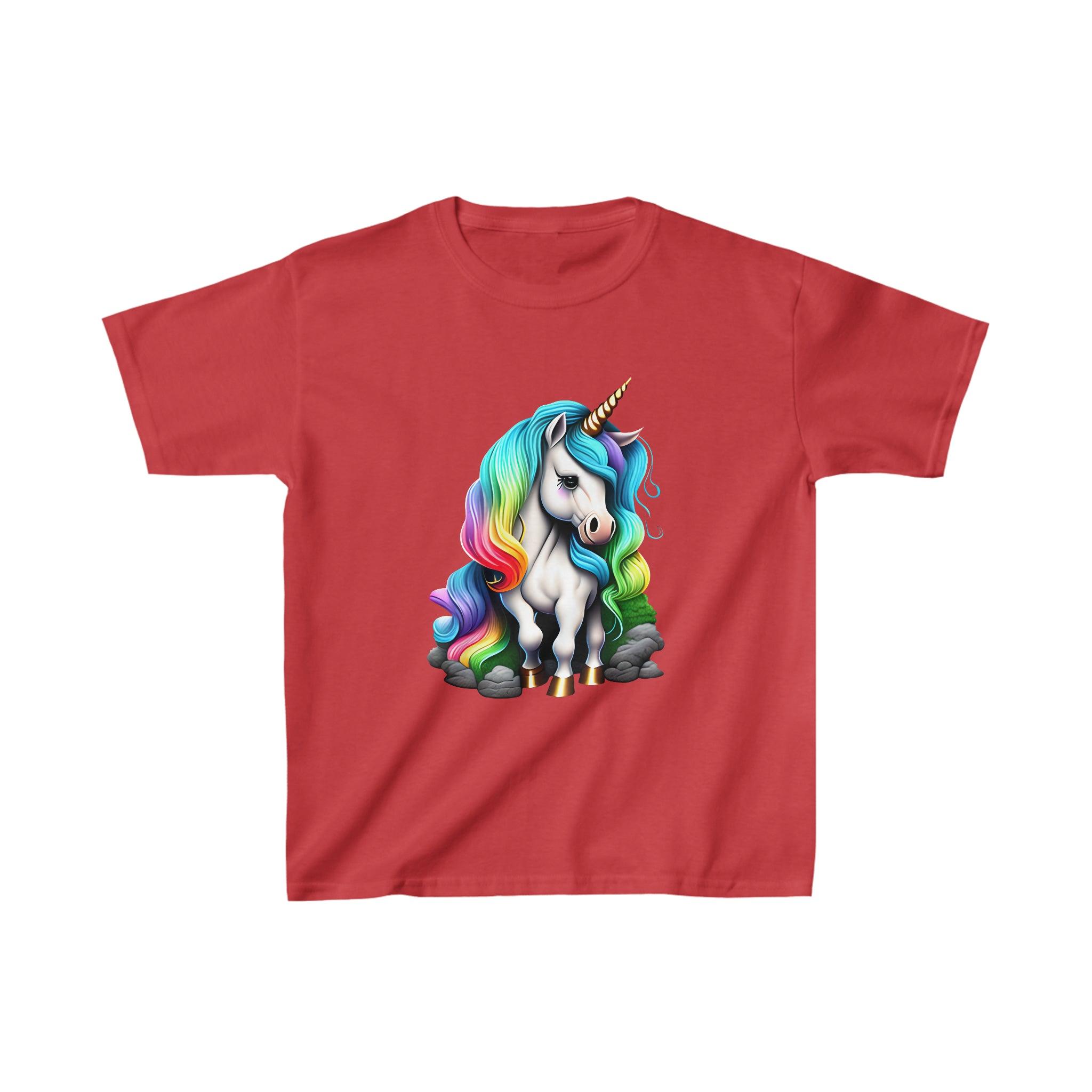 Kid's Heavy Cotton™ Rainbow Unicorn Tee - Funfitti Apparel