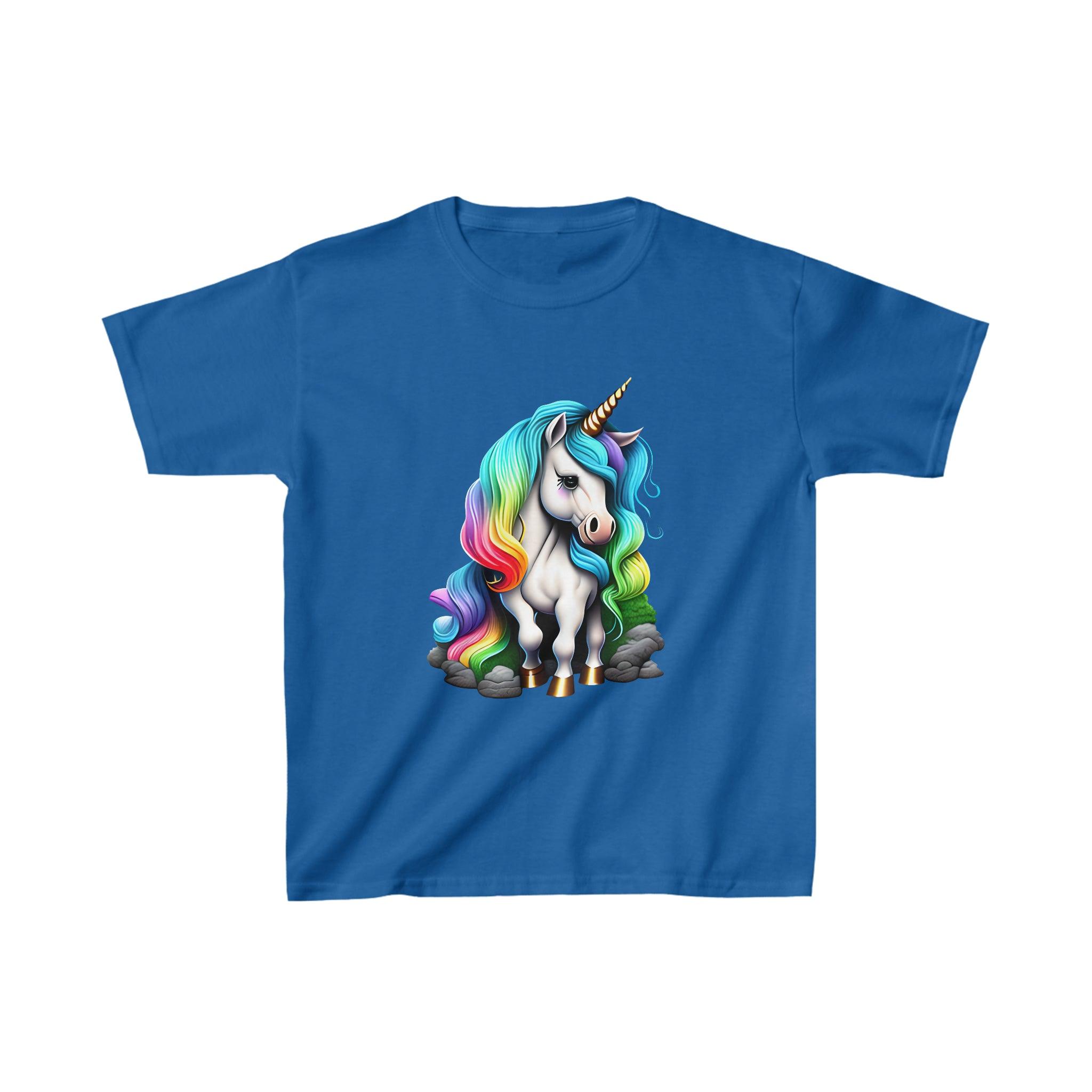 Kid's Heavy Cotton™ Rainbow Unicorn Tee - Funfitti Apparel