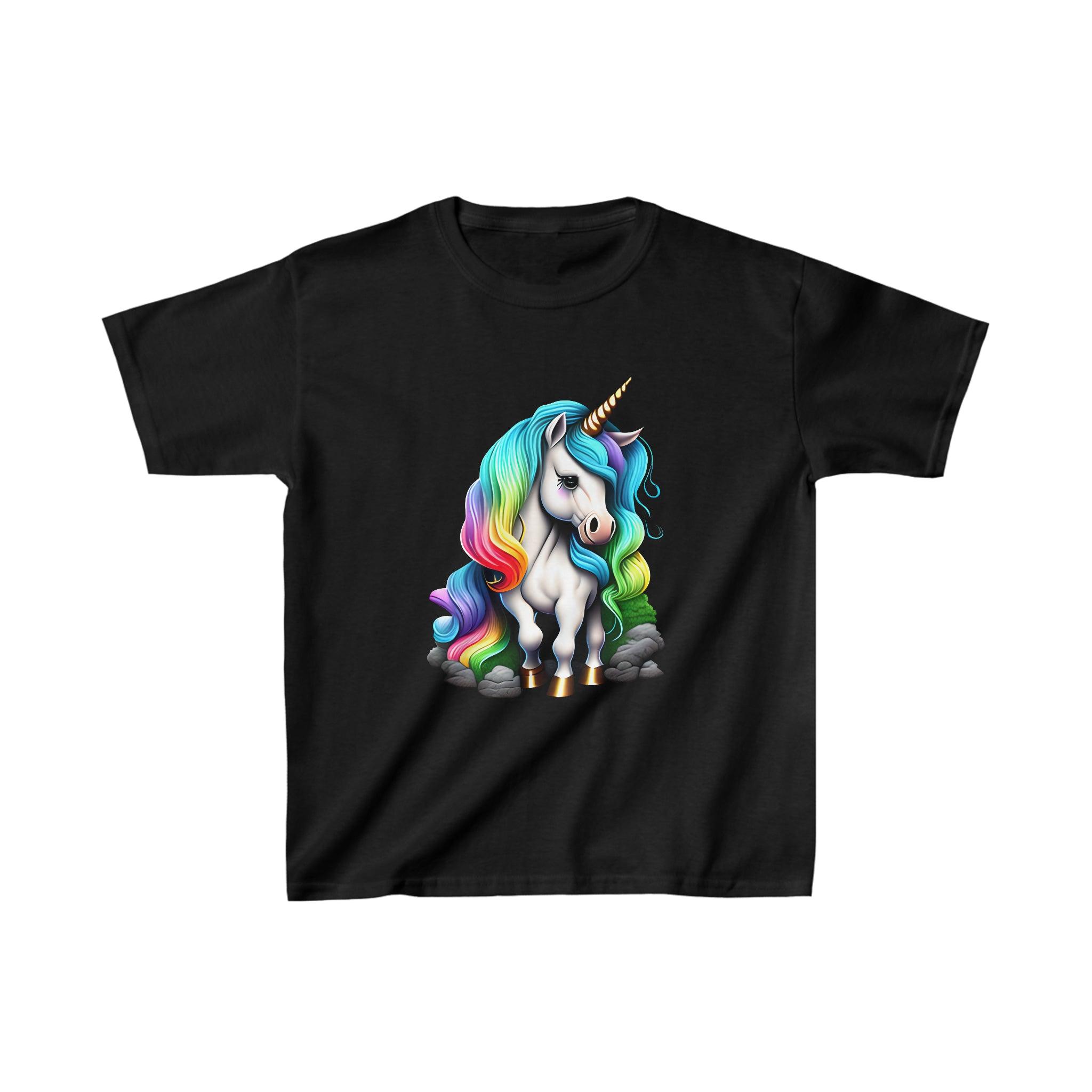 Kid's Heavy Cotton™ Rainbow Unicorn Tee - Funfitti Apparel