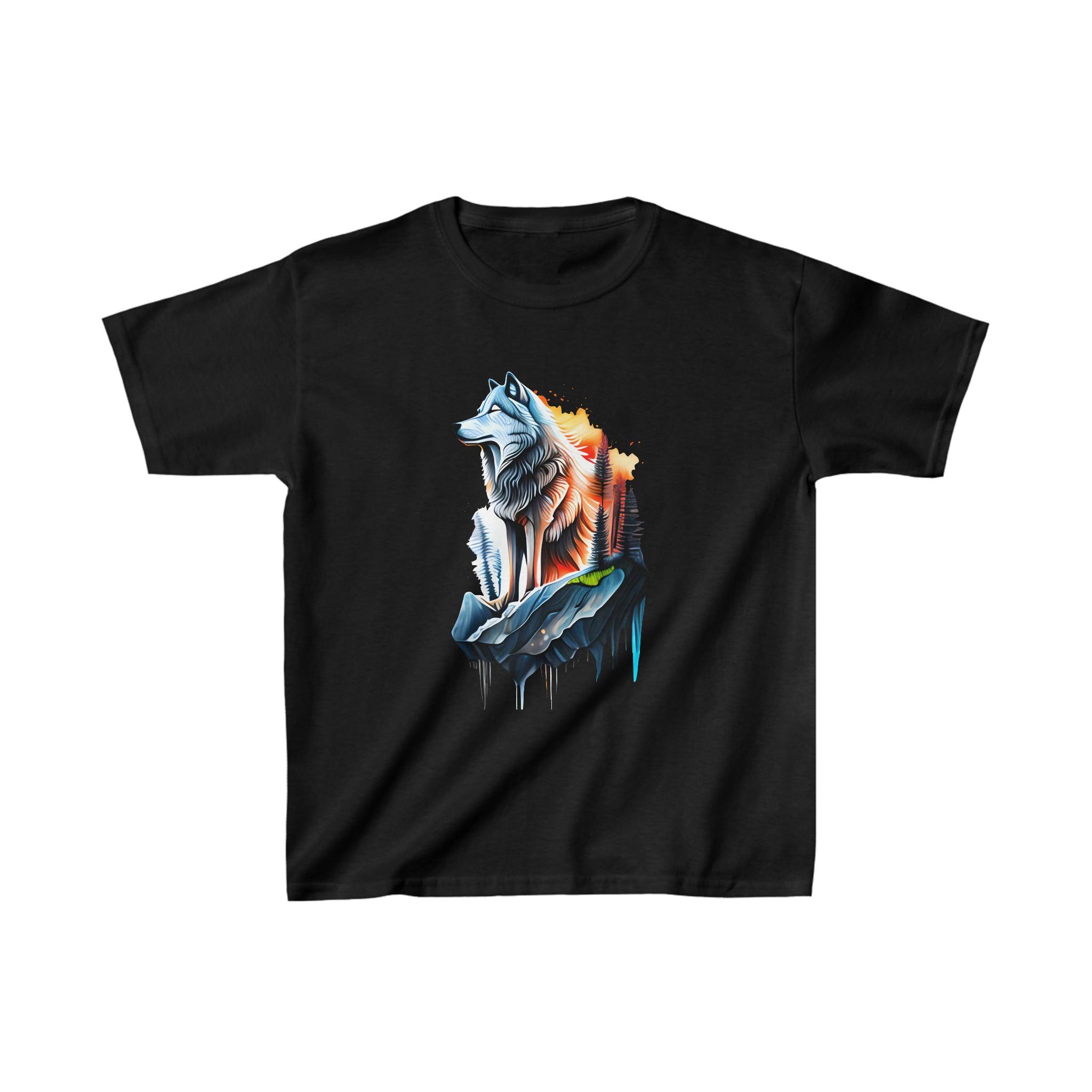 Kids Heavy Cotton™ Wolf Tee - Funfitti Apparel