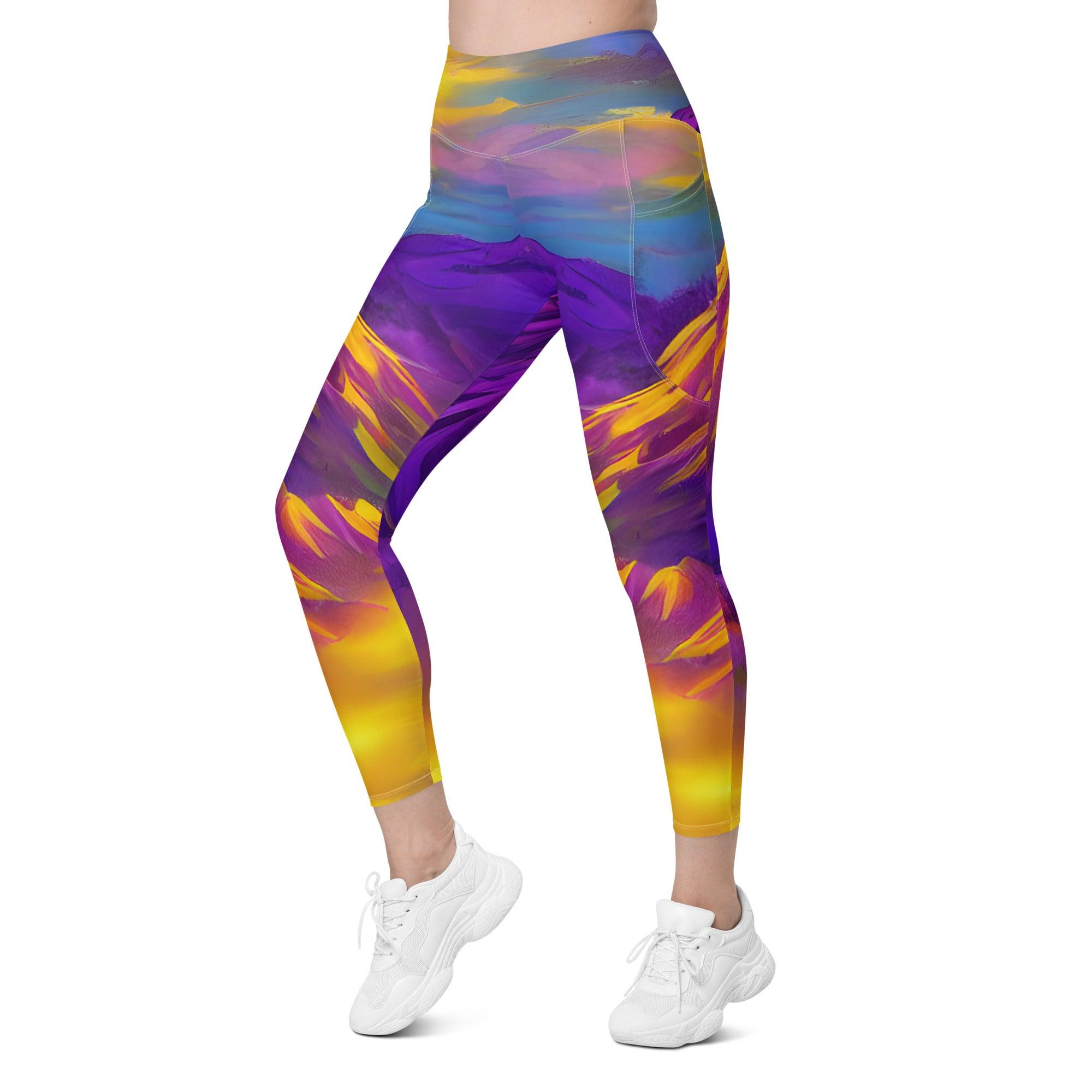 Majestic Mountains Leggings with pockets - Funfitti Apparel