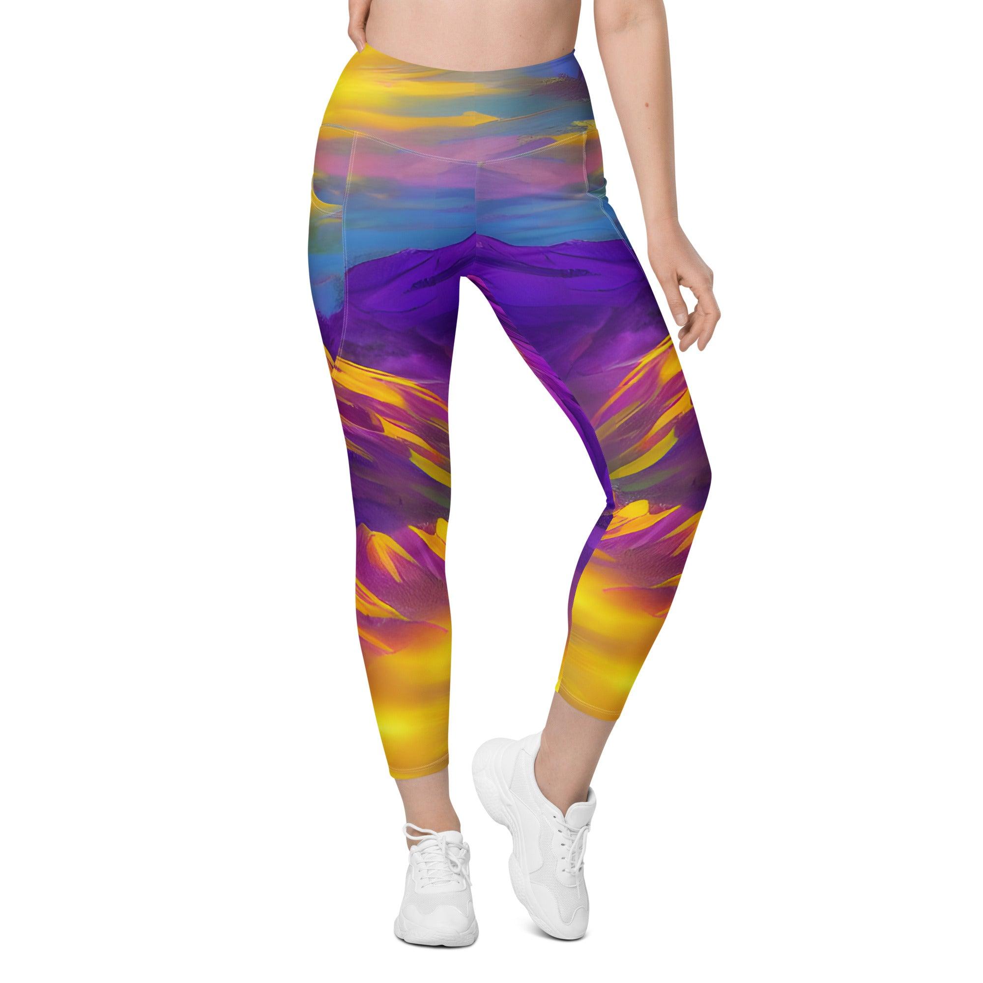 Majestic Mountains Leggings with pockets - Funfitti Apparel