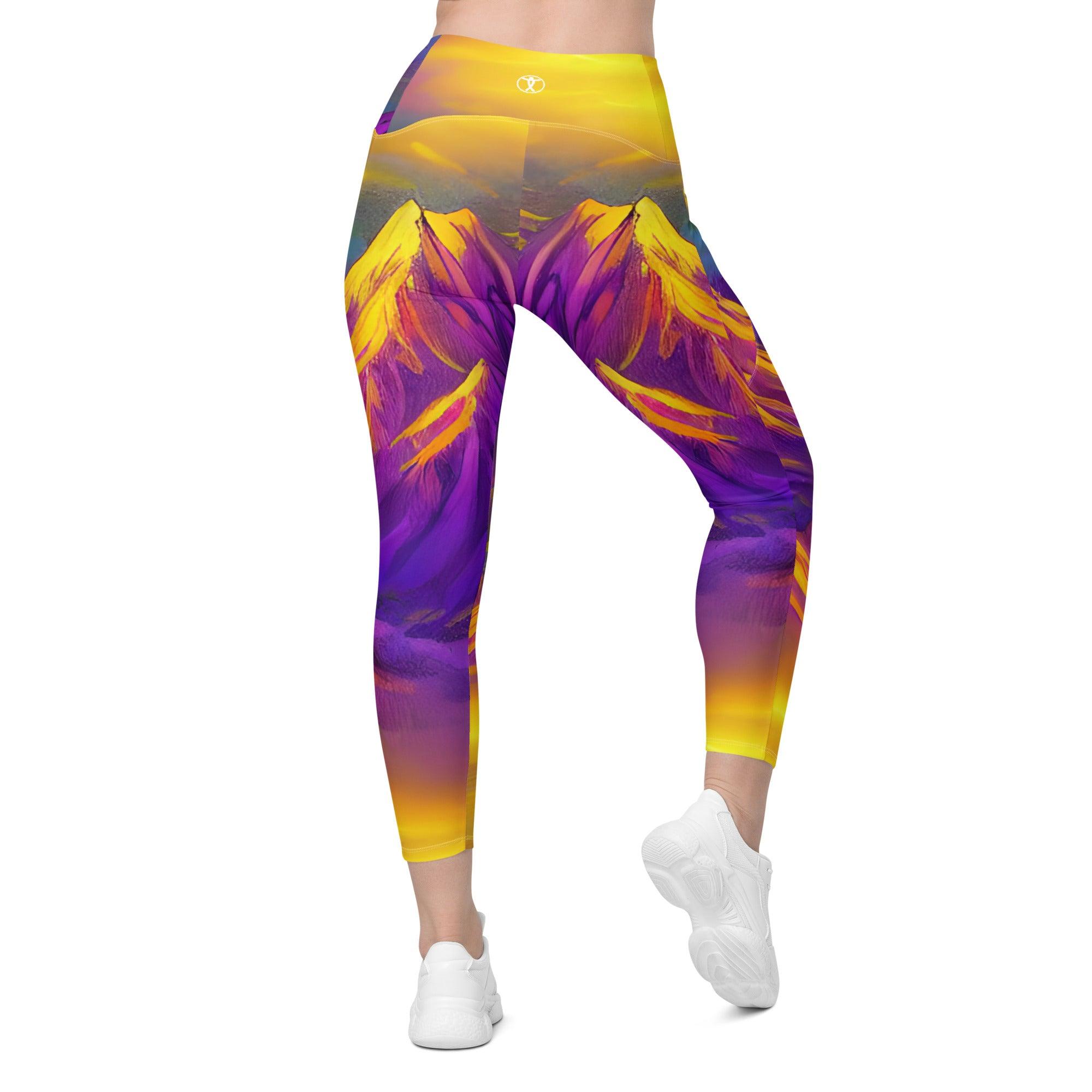 Majestic Mountains Leggings with pockets - Funfitti Apparel