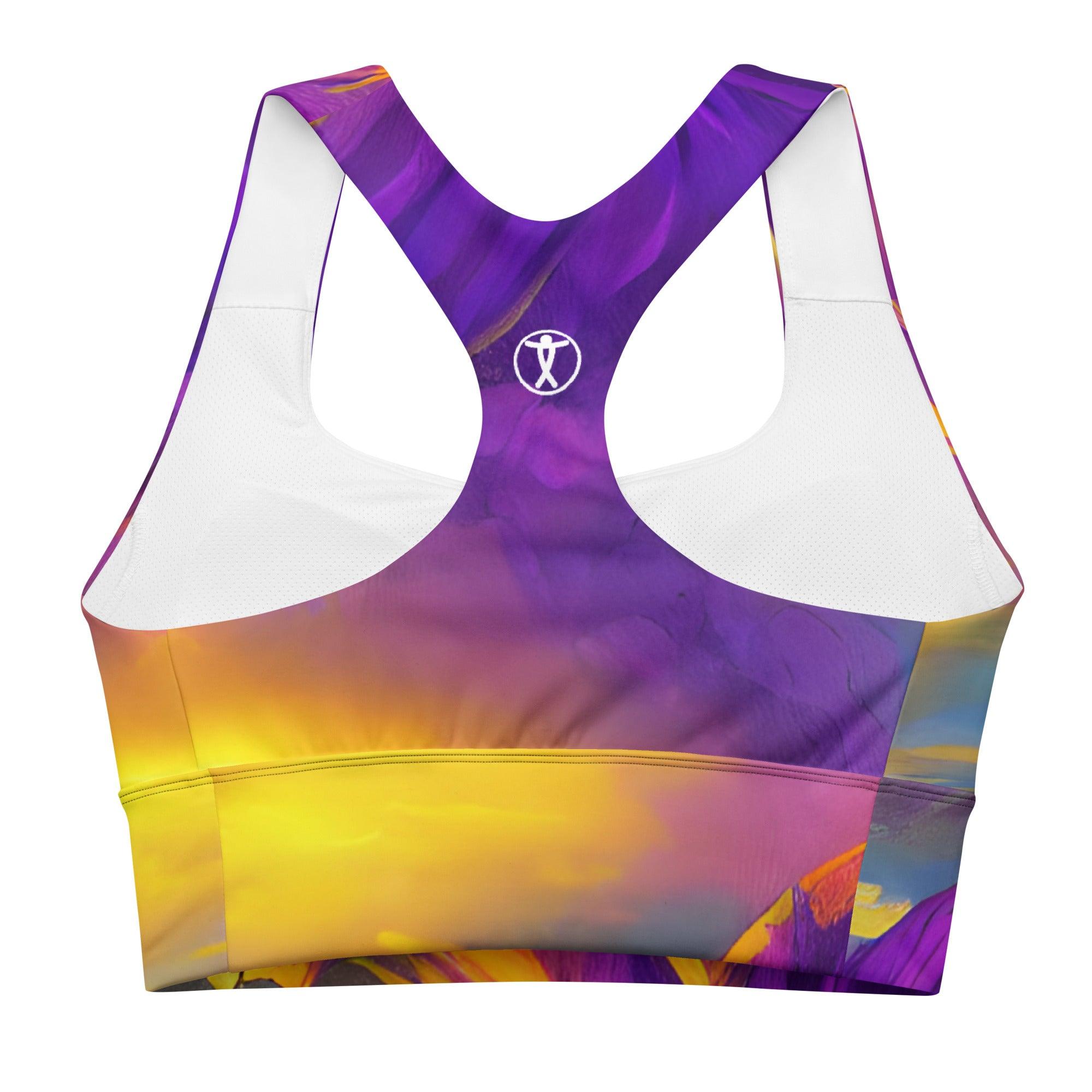 Majestic Mountains Longline sports bra - Funfitti Apparel