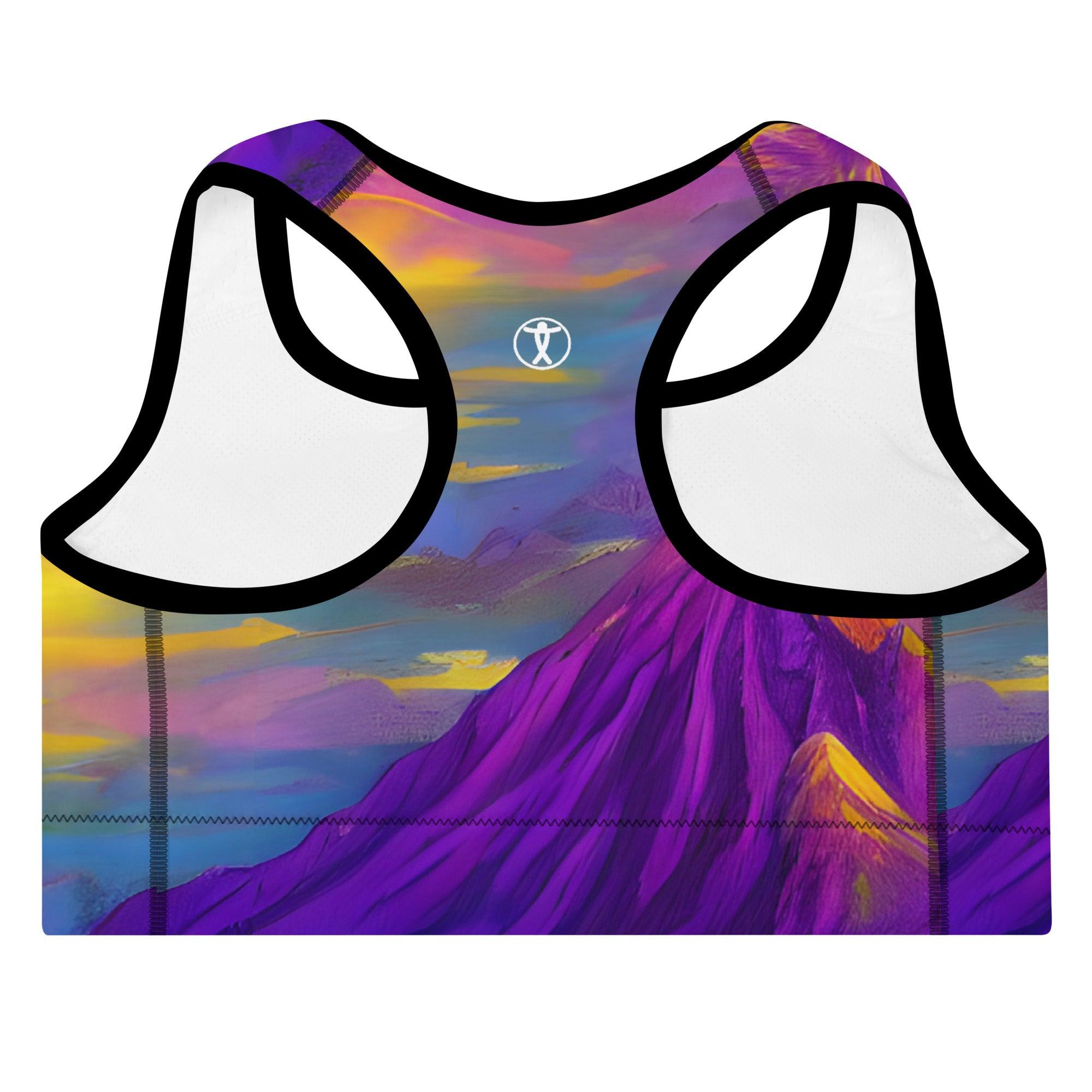 Majestic Mountains Padded Sports Bra - Funfitti Apparel