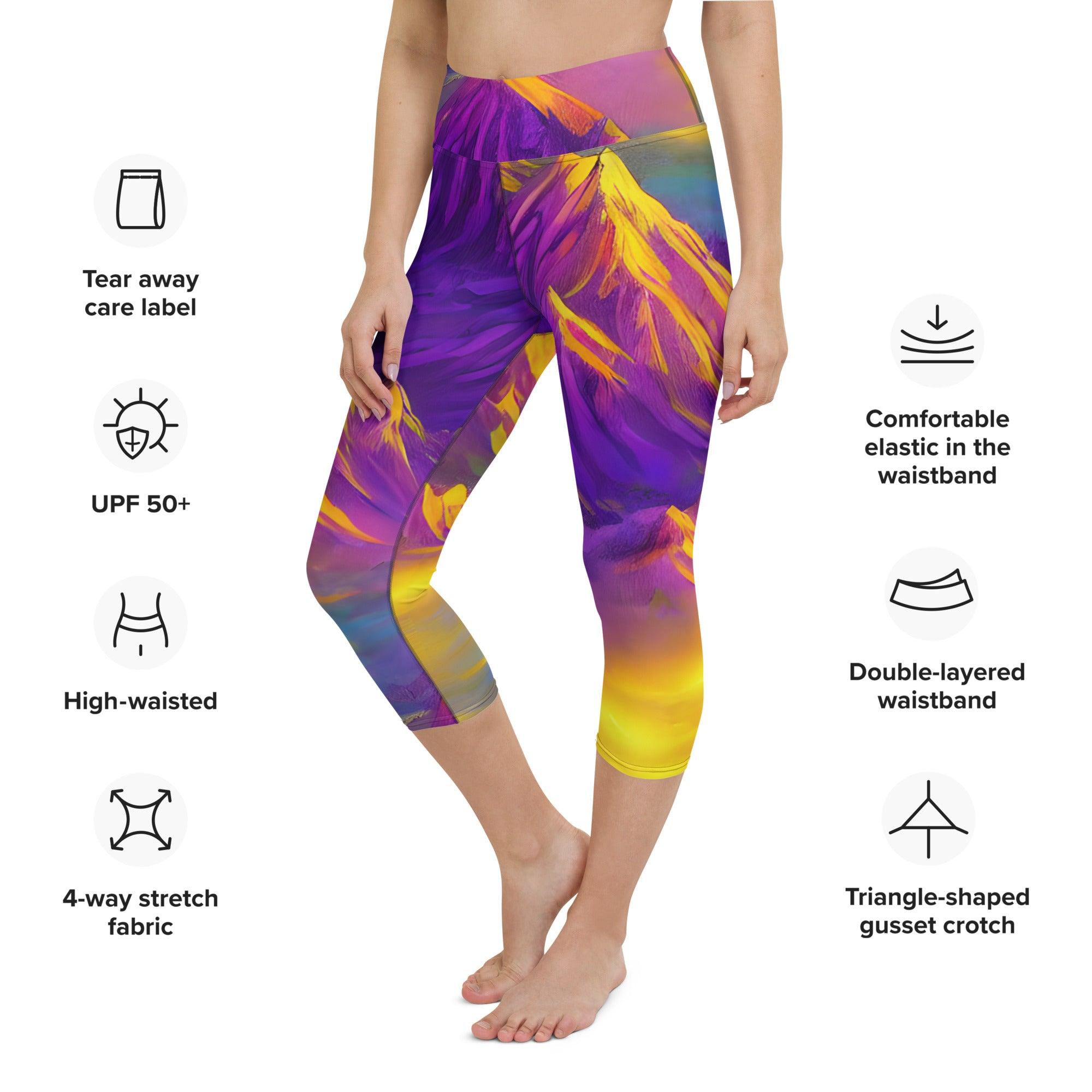 Majestic Mountains Yoga Capri Leggings - Funfitti Apparel