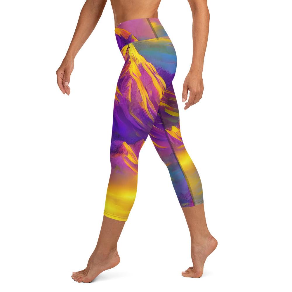 Majestic Mountains Yoga Capri Leggings - Funfitti Apparel