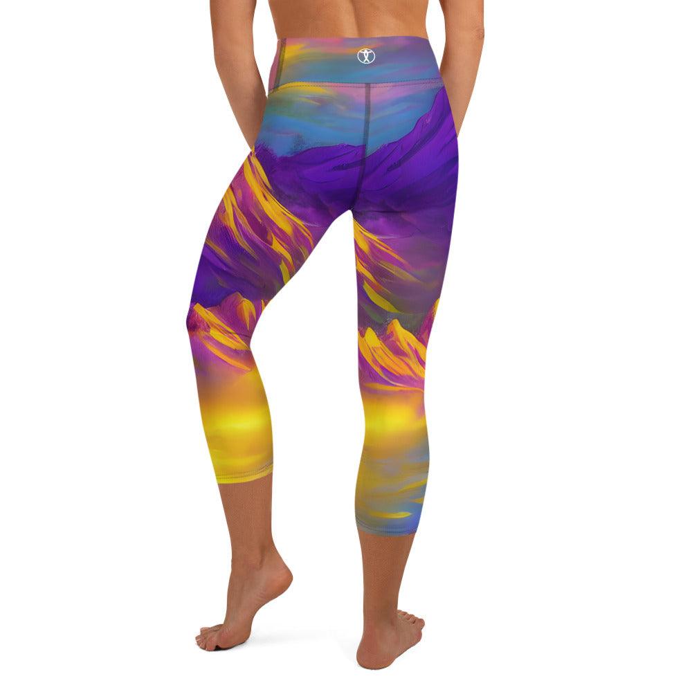 Majestic Mountains Yoga Capri Leggings - Funfitti Apparel