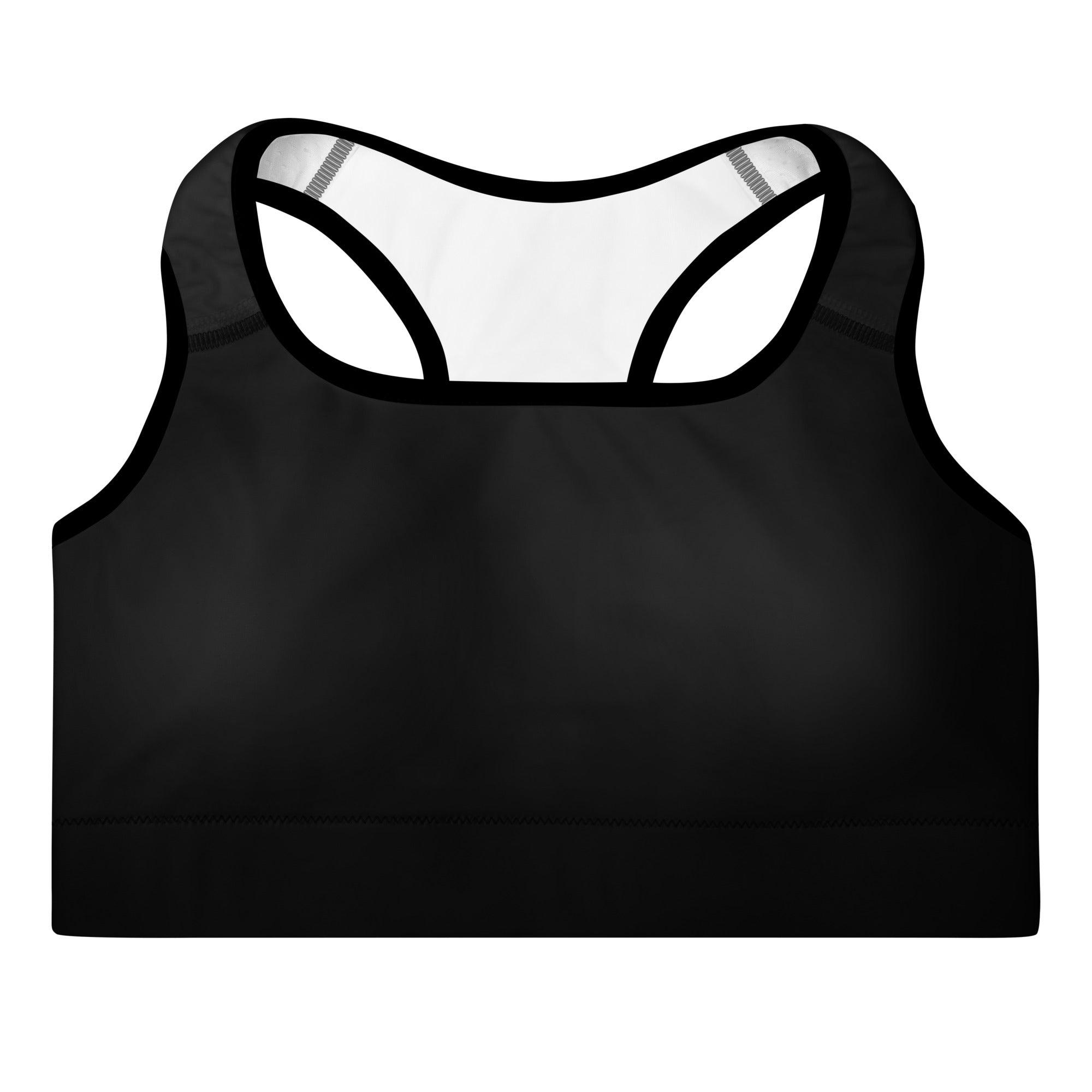 Pure Black Padded Sports Bra - Funfitti Apparel