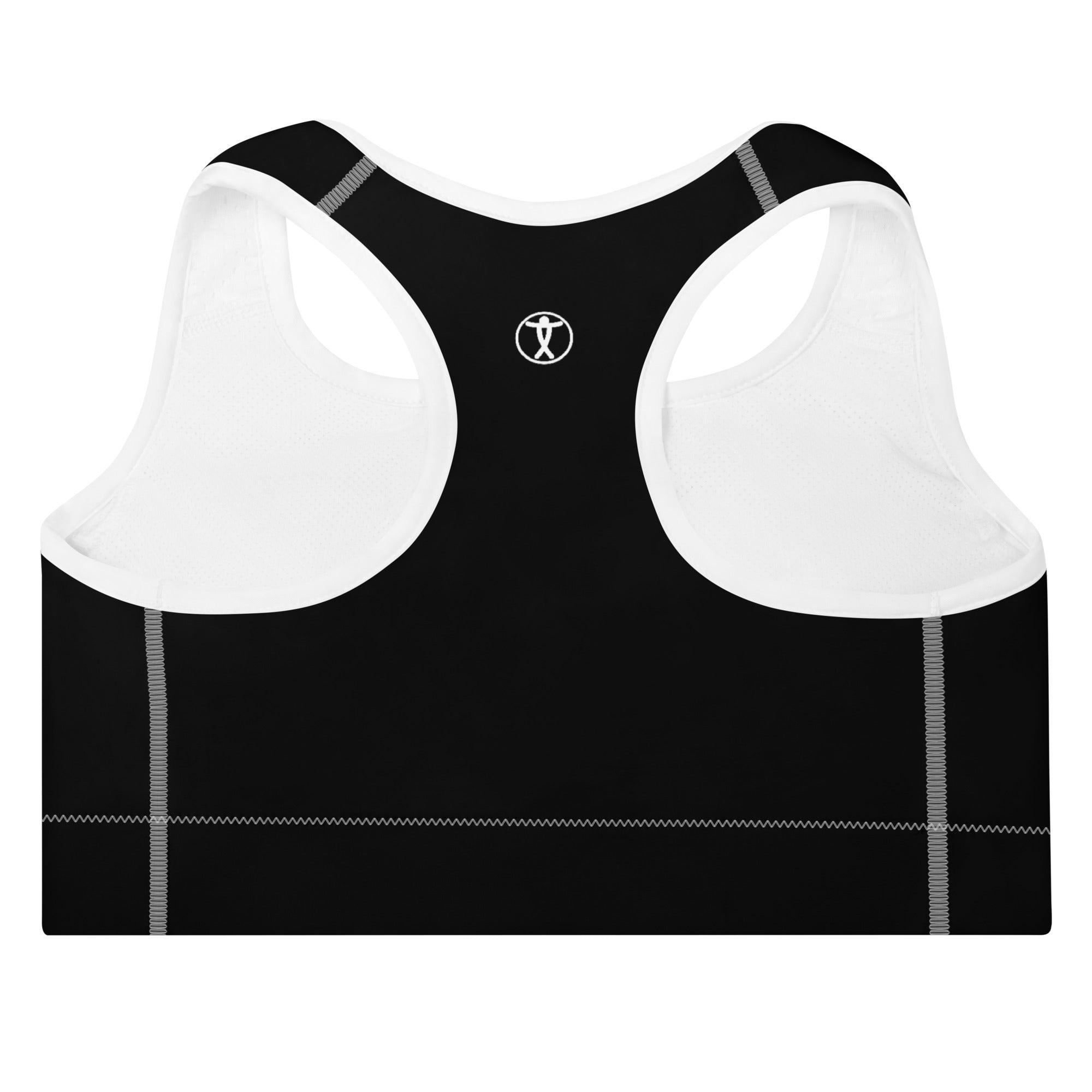 Pure Black Padded Sports Bra - Funfitti Apparel