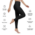 Pure Black Yoga Leggings - Funfitti Apparel