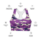 Purple Camo Longline sports bra - Funfitti Apparel