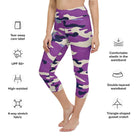 Purple Camo Yoga Capri Leggings - Funfitti Apparel