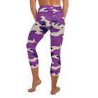 Purple Camo Yoga Capri Leggings - Funfitti Apparel