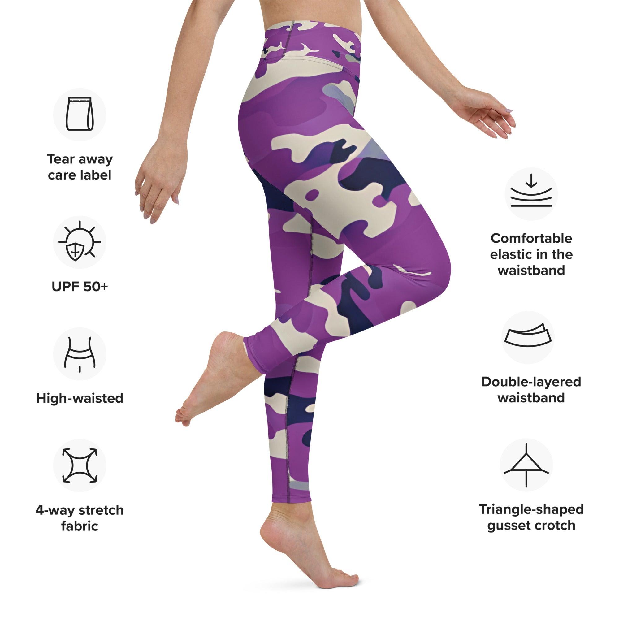 Purple Camo Yoga Leggings - Funfitti Apparel