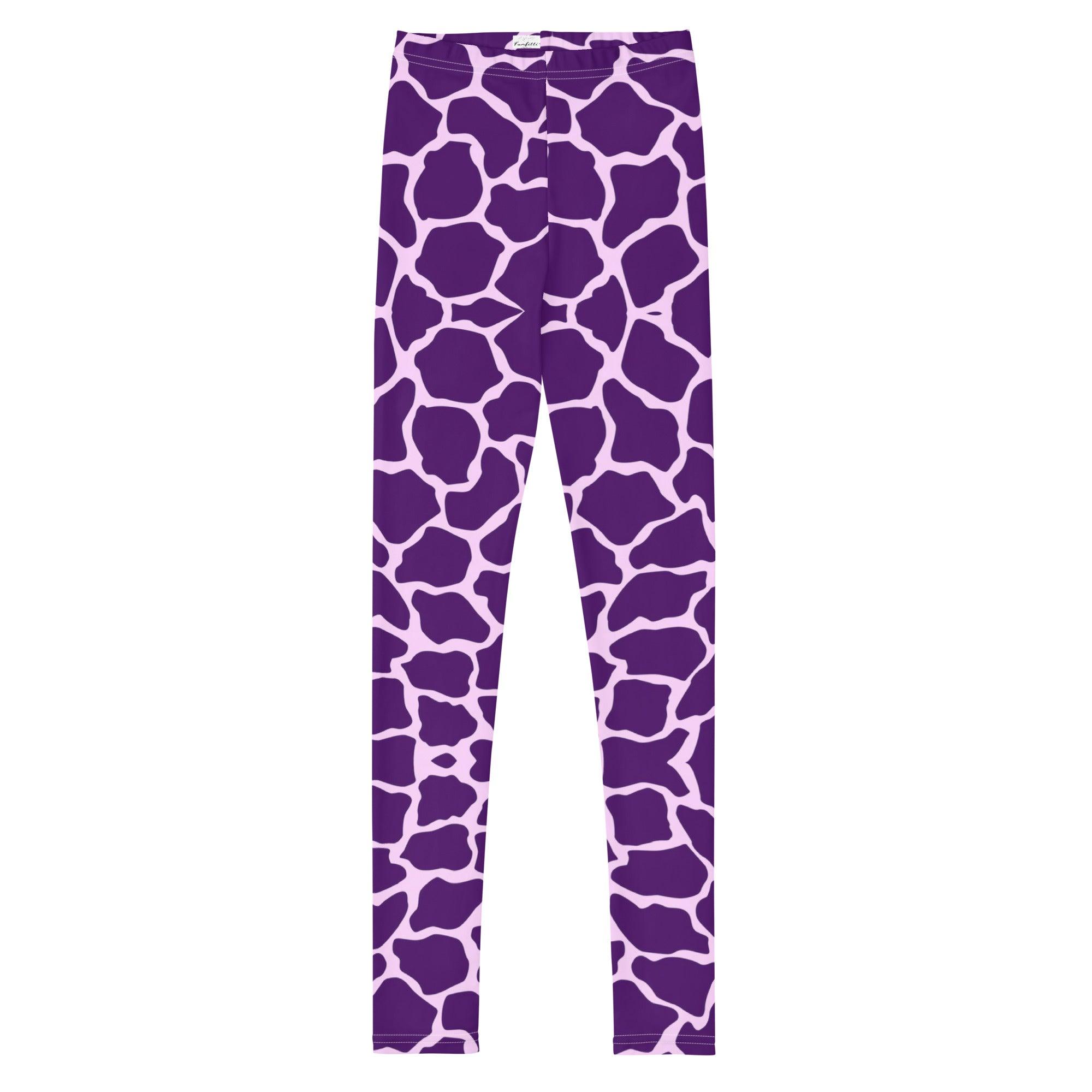 Purple Giraffe Youth Leggings - Funfitti Apparel