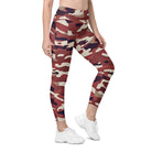 Red Camo Leggings with pockets - Funfitti Apparel