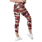 Red Camo Leggings with pockets - Funfitti Apparel