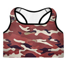 Red Camo Padded Sports Bra - Funfitti Apparel