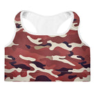 Red Camo Padded Sports Bra - Funfitti Apparel