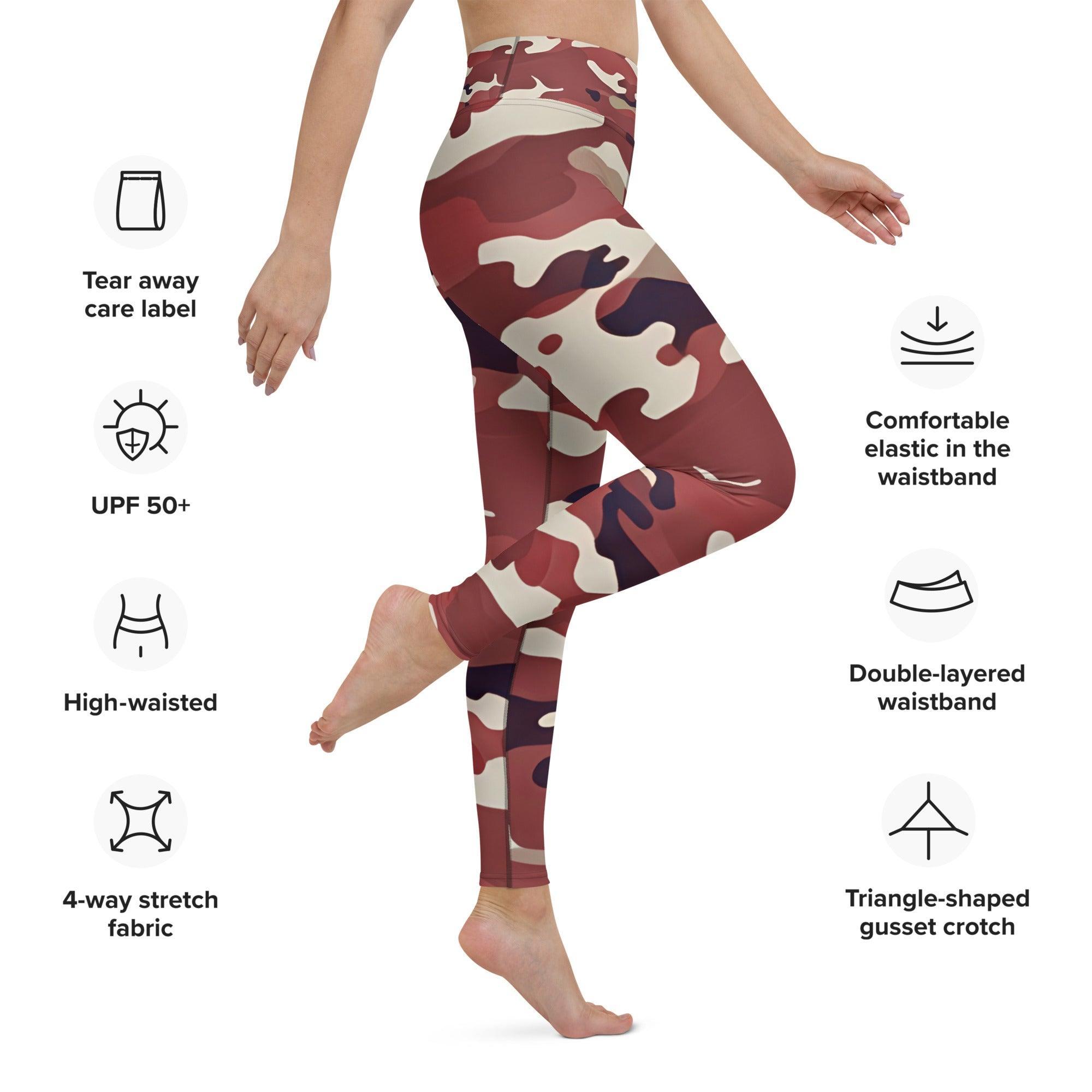 Red Camo Yoga Leggings - Funfitti Apparel