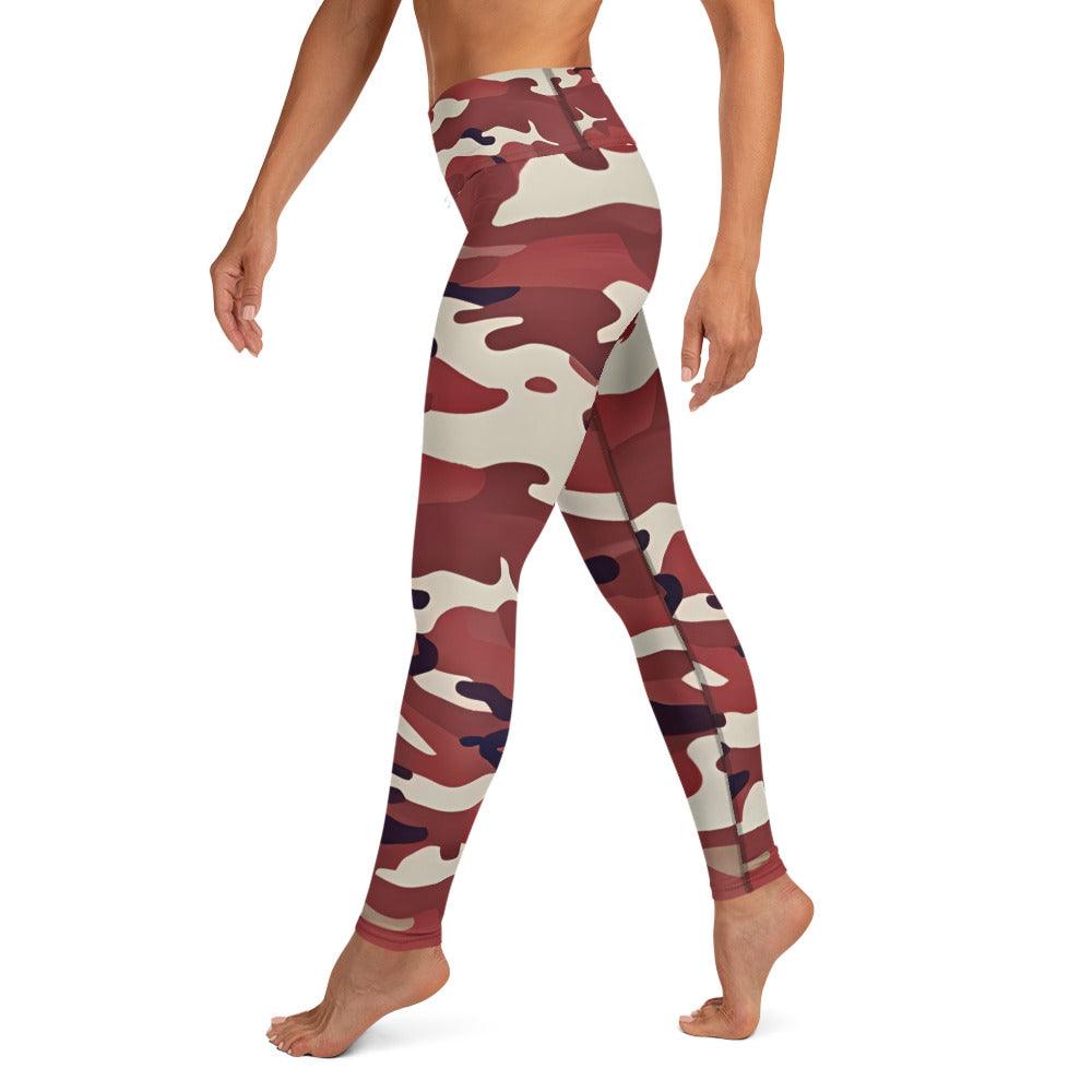 Red Camo Yoga Leggings - Funfitti Apparel