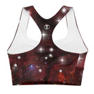 Red Starry Galaxy Longline sports bra - Funfitti Apparel