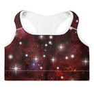 Red Starry Galaxy Padded Sports Bra - Funfitti Apparel