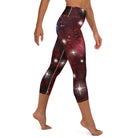 Red Starry Galaxy Yoga Capri Leggings - Funfitti Apparel