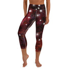 Red Starry Galaxy Yoga Capri Leggings - Funfitti Apparel