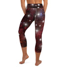 Red Starry Galaxy Yoga Capri Leggings - Funfitti Apparel