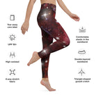 Red Starry Galaxy Yoga Leggings - Funfitti Apparel