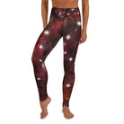 Red Starry Galaxy Yoga Leggings - Funfitti Apparel