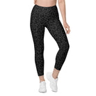 Striking Gray Leopard Leggings with pockets - Funfitti Apparel