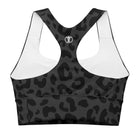 Striking Gray Leopard Longline sports bra - Funfitti Apparel