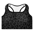 Striking Gray Leopard Padded Sports Bra - Funfitti Apparel